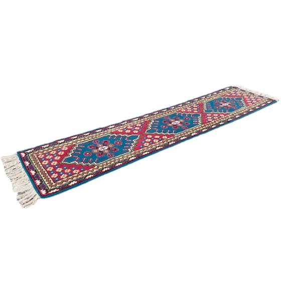 Image 1 of Vintage hand-knotted Persian rug runner Kairouan 350 cm turquoise