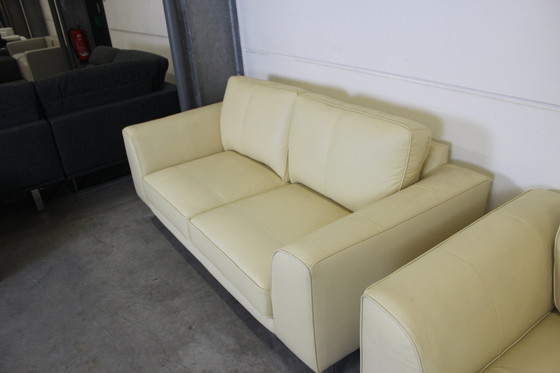 Image 1 of Two-seater three-seater leather sofa leather couch sofa couch