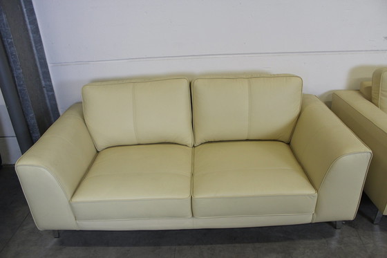 Image 1 of Two-seater three-seater leather sofa leather couch sofa couch