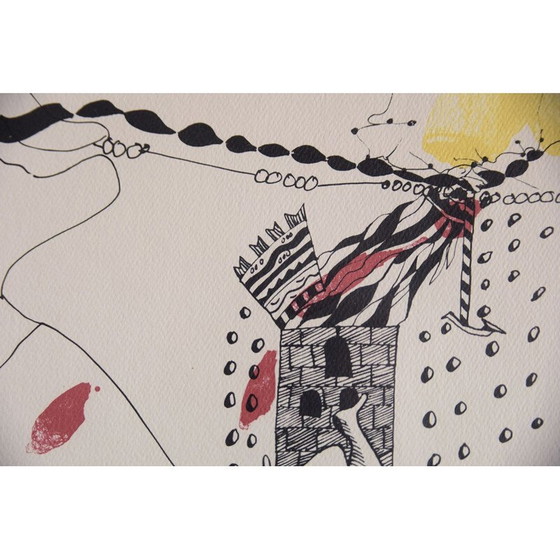 Image 1 of Litografia vintage a colori di Carl Fredrik Reuterswärd per Abrakadabra, 1990