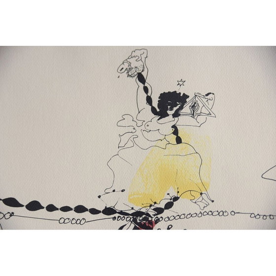 Image 1 of Litografia vintage a colori di Carl Fredrik Reuterswärd per Abrakadabra, 1990