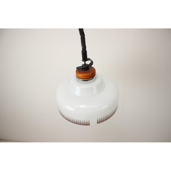 Image 1 of Vintage adjustable glass pendant lamp, Czechoslovakia 1970