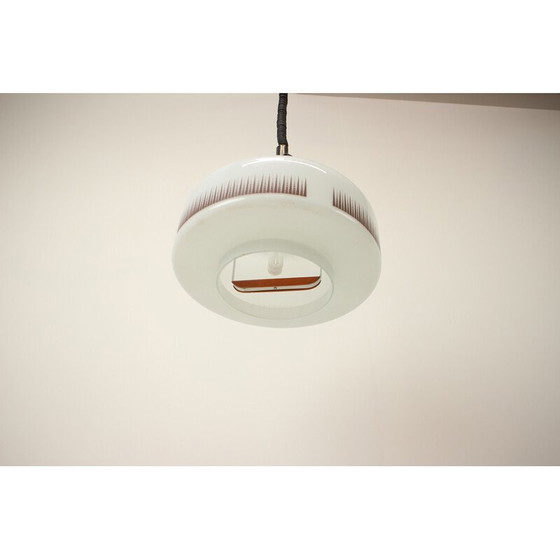 Image 1 of Vintage adjustable glass pendant lamp, Czechoslovakia 1970