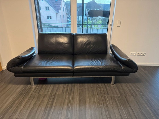 Image 1 of Ewald Schillig multifunctional design sofa Quinn - black leather