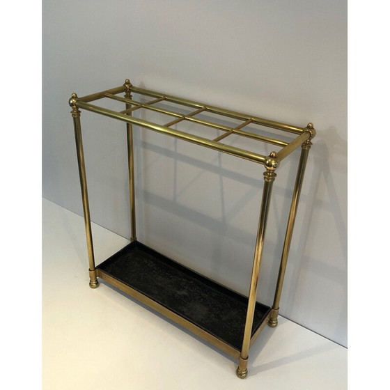 Image 1 of Vintage brass and cast iron umbrella stand, France 1900s