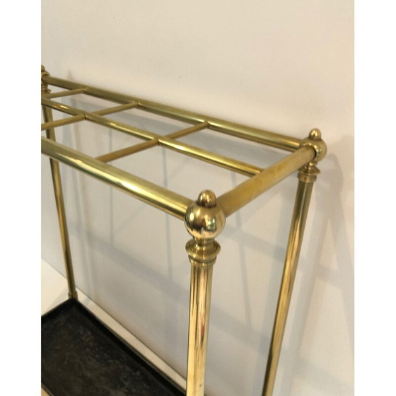 Image 1 of Vintage brass and cast iron umbrella stand, France 1900s