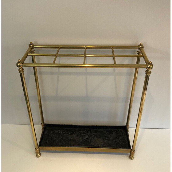 Image 1 of Vintage brass and cast iron umbrella stand, France 1900s