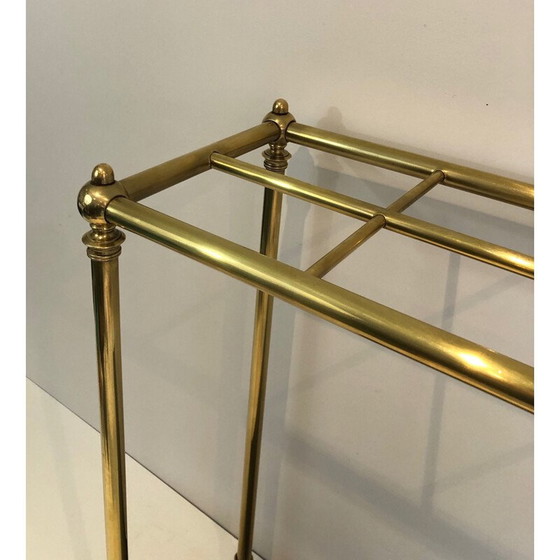 Image 1 of Vintage brass and cast iron umbrella stand, France 1900s