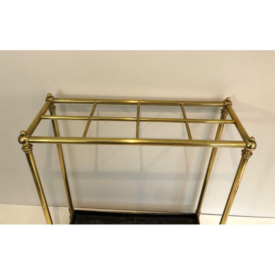 Image 1 of Vintage brass and cast iron umbrella stand, France 1900s
