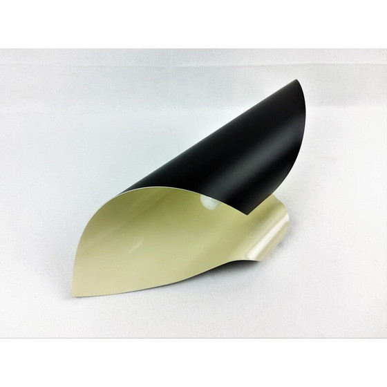 Image 1 of Vintage spiral wall lamp in black lacquered preformed metal, 1960