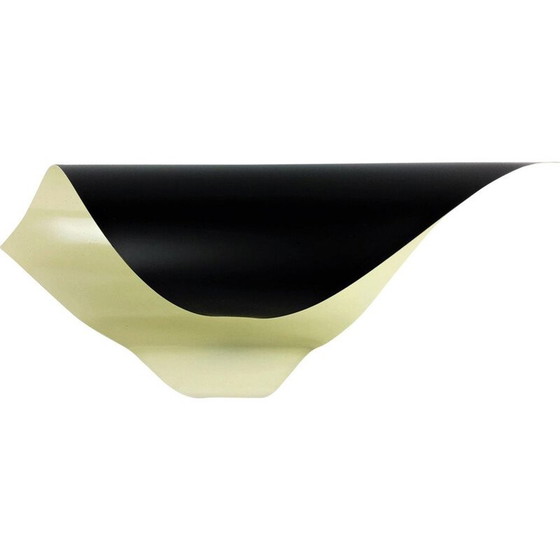 Image 1 of Vintage spiral wall lamp in black lacquered preformed metal, 1960