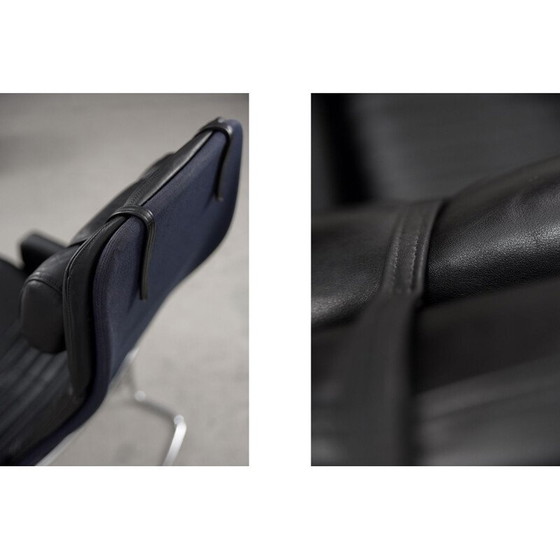 Image 1 of Pair of vintage black leather armchairs by Ire Möbel, Sweden 1970