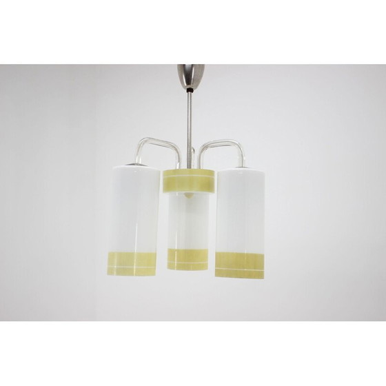 Image 1 of Lampadario vintage in plastica, vetro e metallo, Cecoslovacchia 1970