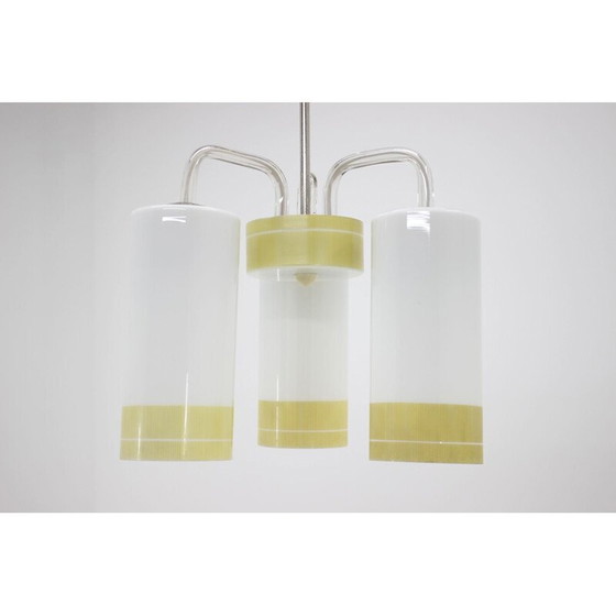 Image 1 of Lampadario vintage in plastica, vetro e metallo, Cecoslovacchia 1970