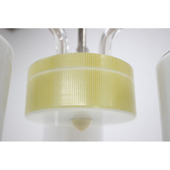 Image 1 of Lampadario vintage in plastica, vetro e metallo, Cecoslovacchia 1970