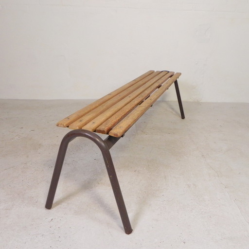 Industrial Bench From School, Slatted Bench, 1960s