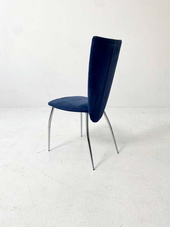 Image 1 of Set of 2 velvet chairs in dark blue