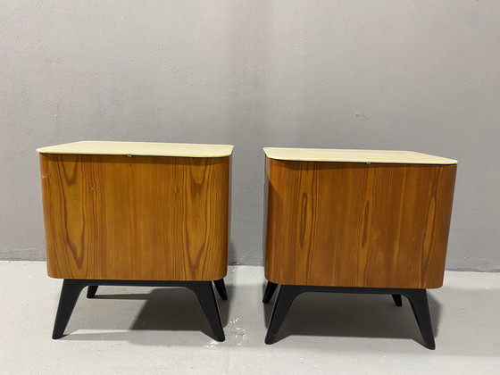 Image 1 of Fully Restored Night Stands By Jindřich Halabala For Úp Závody, 1950´S, Czechoslovakia