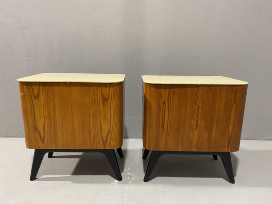 Image 1 of Fully Restored Night Stands By Jindřich Halabala For Úp Závody, 1950´S, Czechoslovakia