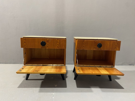 Image 1 of Fully Restored Night Stands By Jindřich Halabala For Úp Závody, 1950´S, Czechoslovakia