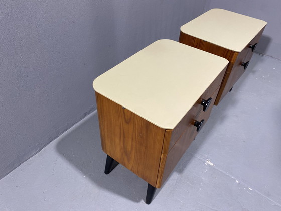 Image 1 of Fully Restored Night Stands By Jindřich Halabala For Úp Závody, 1950´S, Czechoslovakia