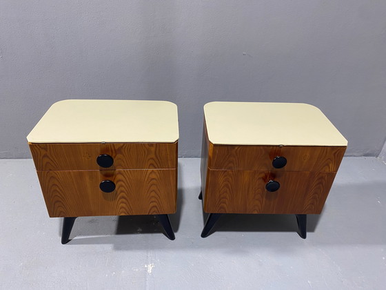 Image 1 of Fully Restored Night Stands By Jindřich Halabala For Úp Závody, 1950´S, Czechoslovakia