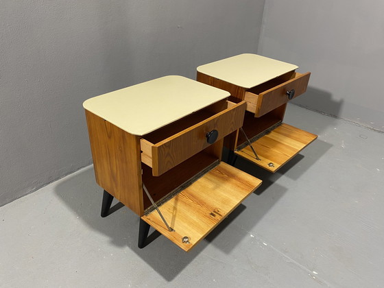 Image 1 of Fully Restored Night Stands By Jindřich Halabala For Úp Závody, 1950´S, Czechoslovakia