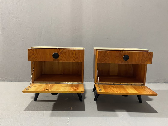 Image 1 of Fully Restored Night Stands By Jindřich Halabala For Úp Závody, 1950´S, Czechoslovakia