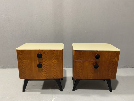 Image 1 of Fully Restored Night Stands By Jindřich Halabala For Úp Závody, 1950´S, Czechoslovakia