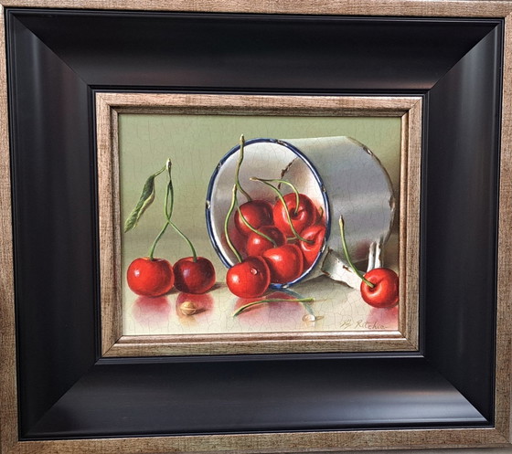 Image 1 of Still Life With Cherries In Enamel Mug,Rob Ritchie