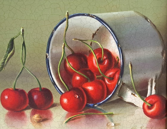 Image 1 of Still Life With Cherries In Enamel Mug,Rob Ritchie