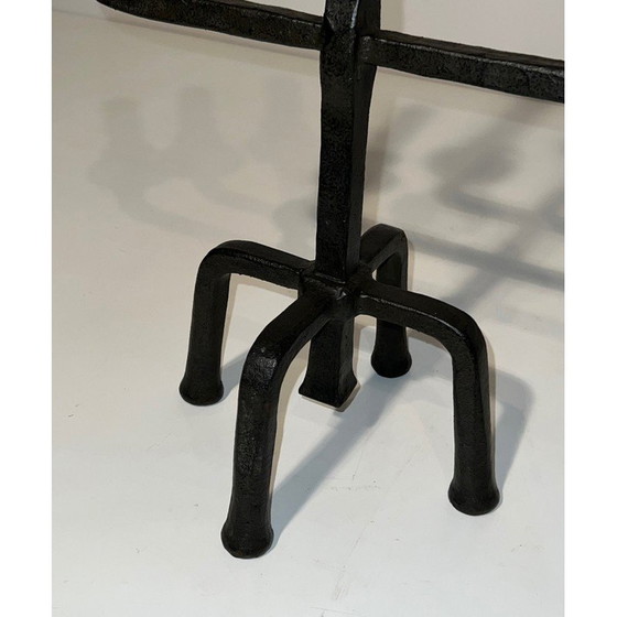 Image 1 of Pair of vintage wrought iron candelabras with 5 arms, 1940