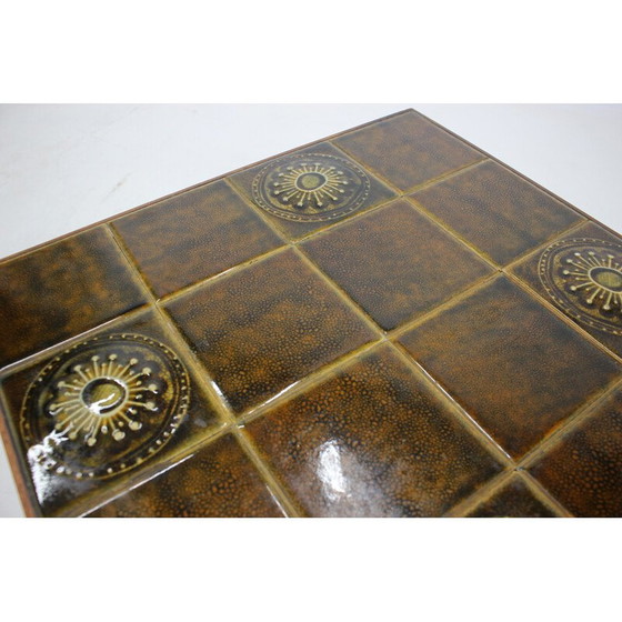Image 1 of Vintage teak and tile side table, Denmark 1960s