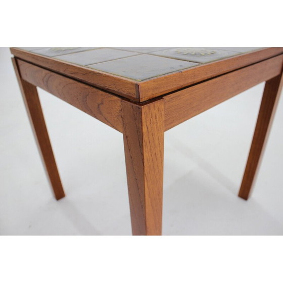 Image 1 of Vintage teak and tile side table, Denmark 1960s