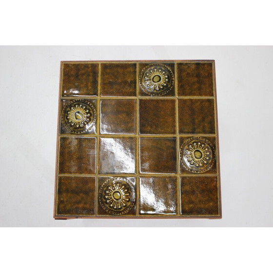 Image 1 of Vintage teak and tile side table, Denmark 1960s