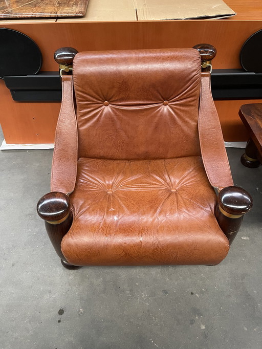 Italian Mid-Century Modern Lounge Chair Set 