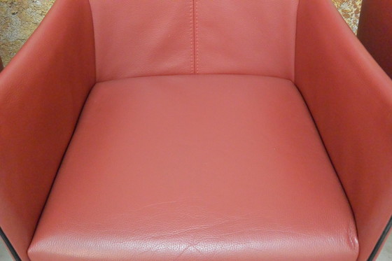 Image 1 of Quatre chaises Bert Plantagie Jones en cuir rouge