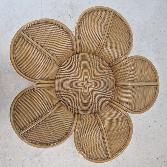 Image 1 of Base per tavolo da pranzo vintage in rattan e bambù, 1980