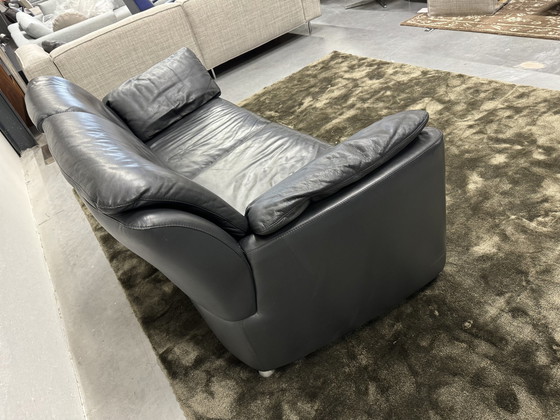 Image 1 of Leolux Fidamigo 2.5 Seater Sofa Black Leather