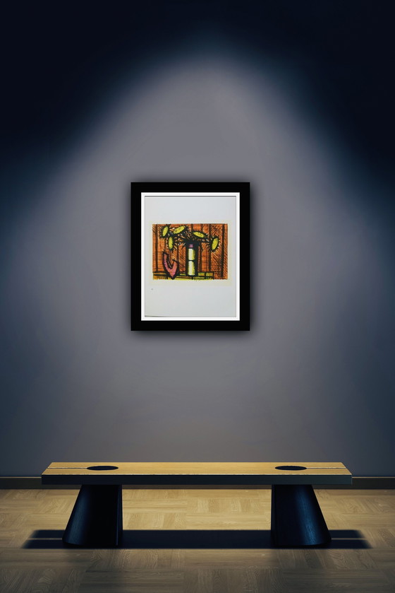 Image 1 of Bernard Buffet, "Fleurs 1967" Opening Promotion! Color Lithography.