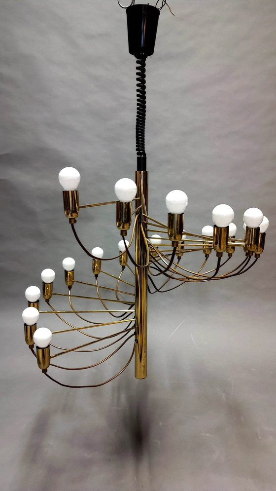 Image 1 of Spiral brass chandelier