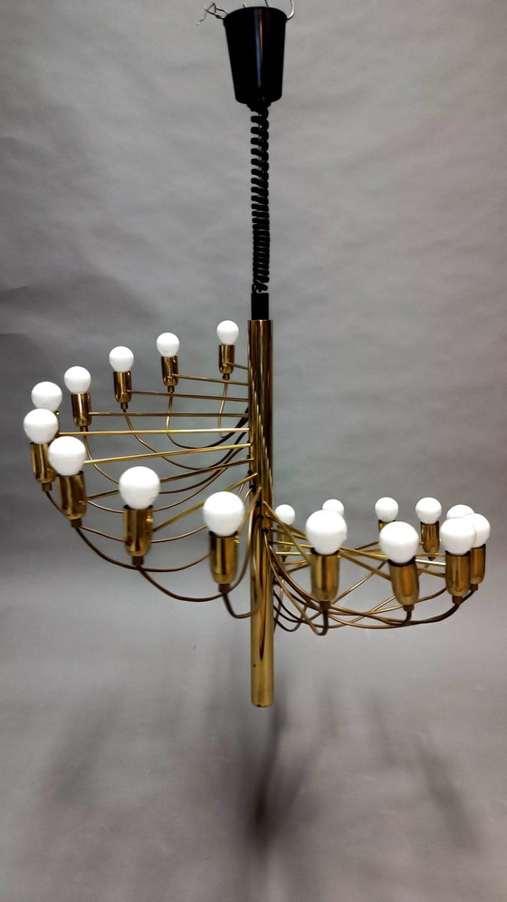 Image 1 of Spiral brass chandelier