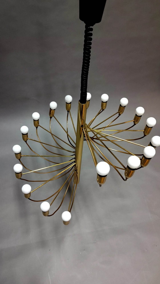 Image 1 of Spiral brass chandelier