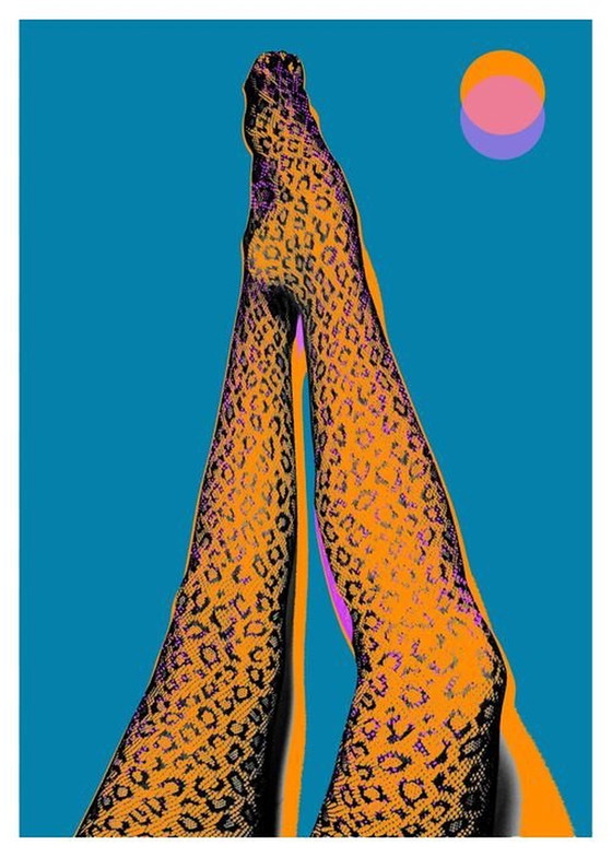 Image 1 of Digital Work - Dyptique Feline Legs - Numericeric - Pop Art - 2022