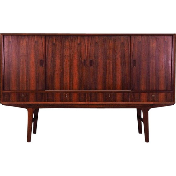 Image 1 of Vintage high sideboard in rosewood veneer, Denmark 1970