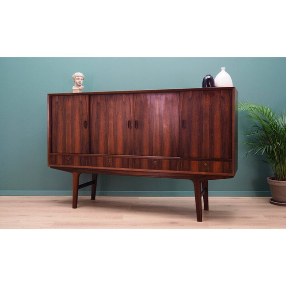 Image 1 of Vintage high sideboard in rosewood veneer, Denmark 1970