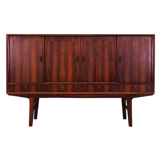 Image 1 of Vintage high sideboard in rosewood veneer, Denmark 1970