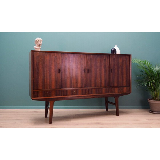 Image 1 of Vintage high sideboard in rosewood veneer, Denmark 1970