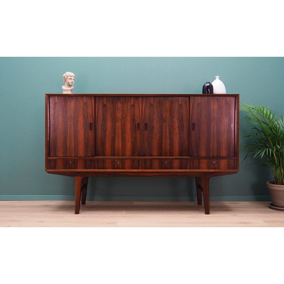 Image 1 of Vintage high sideboard in rosewood veneer, Denmark 1970