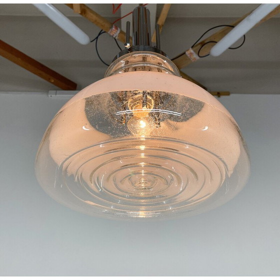 Image 1 of Lampada a sospensione vintage in vetro di Murano e cromo di Mazzega, Italia, anni '60